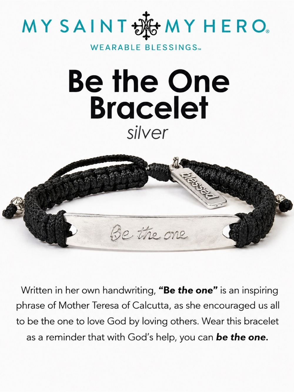 My Saint My Hero Be the One Bracelet Silver